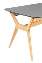 Стол раскл. Нарвик Гласс 120-150 Аутоматиc Натур/Дэрк матте гласс / Glass Automatic Natur/Dark matte glass