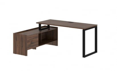 Стол с тумбой ЕДИС ЕКCТ 17614 Дуб Денвер темный Черный / EDIS EQCT