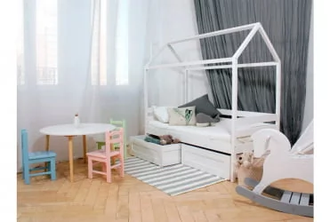 Кровать-домик РооРоом кд-11С c ящиками Серый / RooRoom c