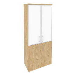 Шкаф высокий широкий ОНИКС О.СТ-1.2Р вхите Тиквуд Светлый / ONIX O.ST-1.2R white