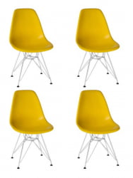 Стул обеденный ДОБРИН ДСР (ножки хром, цвет желтый (Й-01)) 4 шт / DOBRIN DSR (Y-01))