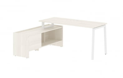 Стол с тумбой ЕДИС ЕЛCТ 17614 Ясень Траун Белый / EDIS ELCT