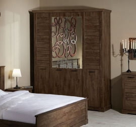 Шкаф 4-х дверный, Кантри (1860*558*2300) Орех Риббек темный, 11308