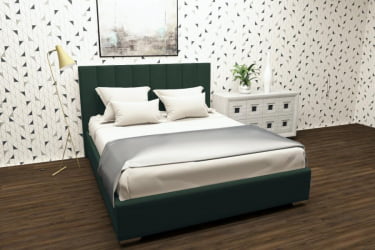 Кровать 180 на 200 Терра без основания Материал фасада: Металл/Велюр; Спальное место: 1800х2000 мм; Цвет: Зеленый