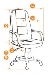 Кресло руководителя СН747 коричневый 36-36