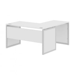 Стол письменный угловой левый КСТЕН-КП КСКПCТ 1415 Л Белый Серый / XTEN-QP XQPCT L