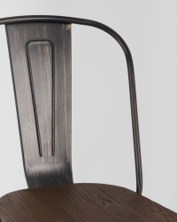 Стул Толикс Воод 850 Черная патина с золотом / Tolix Wood