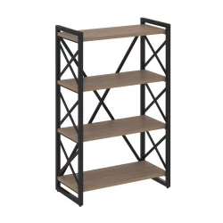 Стеллаж на регулируемых опорах - 4 полки ЛОФТ ВР.Л-МСТ.О-4.8 Металл черный Дуб Аризона / LOFT VR.L-MST.O-4.8