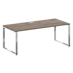 Стол руководителя прямой без тумбы СХИФТ СК.СР-200 Тиквуд Темный/Антрацит / SHIFT SK.SR-200