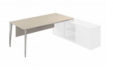 Стол под опорную тумбу 1700 Атлас НЗ-0105.ЙН.АЛ Ясень Наварра Алюминий / Atlas NZ-0105.YN.AL