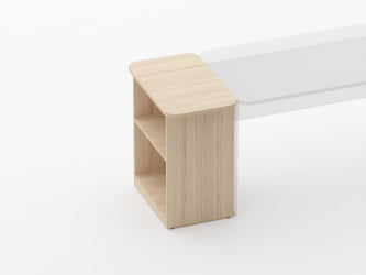 Тумба приставная к столу Глассй 3.18.10 Дуб молочный / Glassy