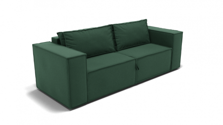 Диван Хилтон-1 (ЗР) Цвет фасада: Зеленый; Тип: Прямой; Материал фасада: Металл/Велюр
