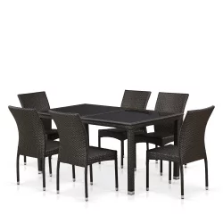 Комплект плетеной мебели Т246А/Й380А-В53 Бровн 6Пcс / T246A/Y380A-W53 Brown 6Pcs