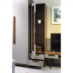 Узкий шкаф в прихожую Сканди (ВИ) Грей