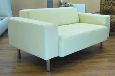 Диван двойной БруноНЗ кожа Мадрас Светло-бежевый / БруноNZ Madras