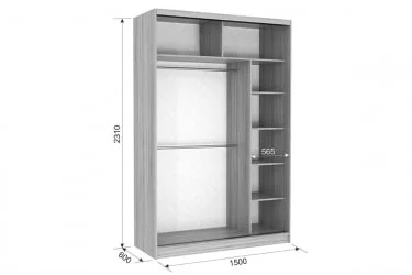 Шкаф-купе Гранд 1-600 бабочки Дуб сонома