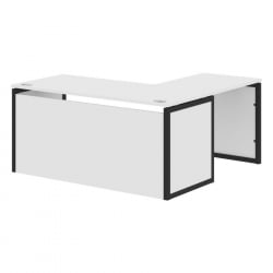 Стол письменный угловой левый КСТЕН-КП КСКПCТ 1615Х Л Белый Антрацит / XTEN-QP XQPCT 1615H L