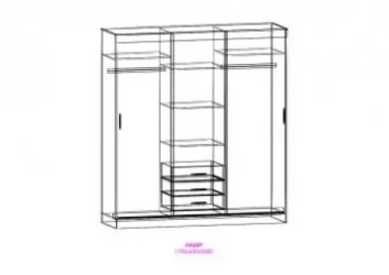 Шкаф купе 2-ух дверный Лидер 1 Ясень шимо темный/ясень шимо светлый