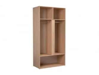 Шкаф двустворчатый с ящиком Палермо Ясень шимо светлый Белый