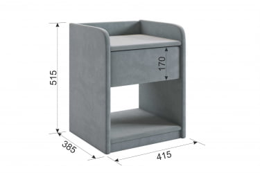 Тумба дизайнерская Аманда 2 ТМ-003.2 графит (велюр) / TM-003.2