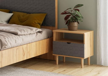 Тумба дизайнерская Денвер 1 ящ Дуб вотан/Графит Р-810