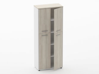 Шкаф 4 широкий закрытый, 4 двери Дека 10.19.141 Дуб Сантана светлый/Белый / Deka