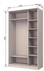 Шкаф-купе эконом Хит-24-12-11 Ясень шимо светлый