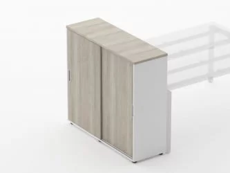 Тумба-купе высокая для рабочего модуля Дека 9.03.125 Дуб Сантана светлый/Белый / Deka