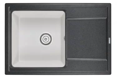 Кухонная мойка ХИБРИД ХИ-74 Черный-арктик / HIBRID HI-74