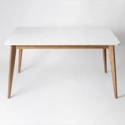 Стол обеденный Пегас 120кс75 Эмаль белая Морилка Орех / 120x75