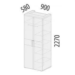 Шкаф двухдверный многофункциональный Кашемир 900.13 Дуб Кронберг/Кашемир