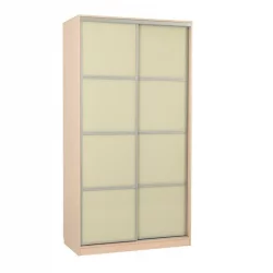 Шкаф-купе со стеклом Рио 2-600 Дуб млечный / Крем