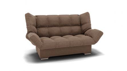 Диван Клик-Кляк (ЗР) Цвет фасада: Серо коричневый; Тип: Прямой; Материал фасада: Металл/Велюр