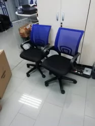 Кресло оператора CХАИРМАН 696 Черный пластик (блаcк) синий / CHAIRMAN (black)