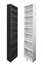 Поворотный шкаф в белом глянцевом стекле Драйв Шелф (правый) Беленый дуб