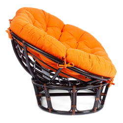 Диван МАМАСАН/МАМАСАН 23/02 В /с подушкой/ подушка 182х119 см, 169х102х80 см, Антикуе бровн (античный черно-коричневый), ткань, оранжевый, С 23 / MAMASAN/МАМАСАН W Antique brown