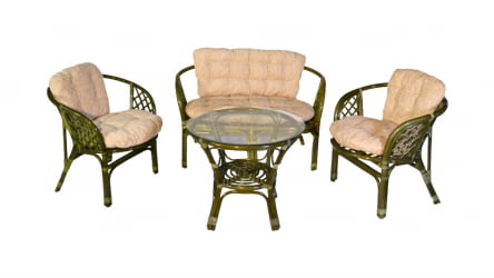 Комплект Багама с диваном, подушки светлые обычные Бахама10 олива / Bahama10