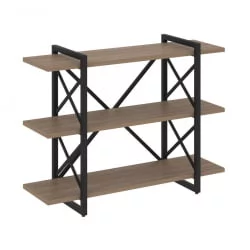 Стеллаж на регулируемых опорах - 3 полки ЛОФТ ВР.Л-МСТ.О-3.8В Металл черный Дуб Аризона / LOFT VR.L-MST.O-3.8V