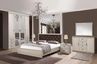 Кровать двойная 1400 Габриэлла 06.121-01 без основания Вудлайн кремовый Аруша венге