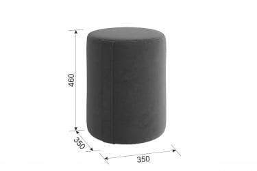 Пуф Рони 2 ПМ-001.2 графит (велюр) / PM-001.2