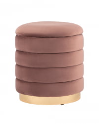Пуф Франсис с ящиком велюр Пыльно-розовый