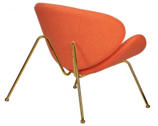 Кресло дизайнерское ДОБРИН ЕМИЛЙ (оранжевая ткань АФ, золотое основание) 2 шт / DOBRIN EMILY AF,