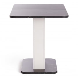 Раздвижной стол ГЕНТ ЛДСП, 110-145кс68,6кс75,5 см, Мрамор Блэк Роял/Белый / GENT 110-145x68,6x75,5