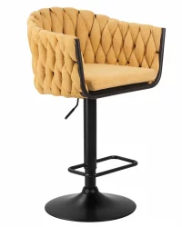 Стул барный ДОБРИН ЛЕОН Желтая ткань ЛАР 275-8 / DOBRIN LEON LAR
