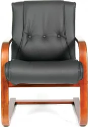 Кресло для посетителя CХАИРМАН 653 В (В) кожа Черный / CHAIRMAN (V)