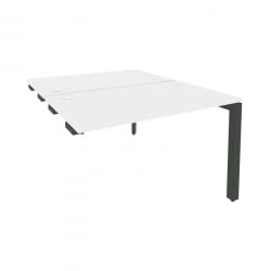 Стол-приставка двойной на П-образном м/к к опорным элем. ОНИКС О.МП-Д.СПР-2.7 Белый Бриллиант/Антрацит / ONIX O.MP-D.SPR-2.7