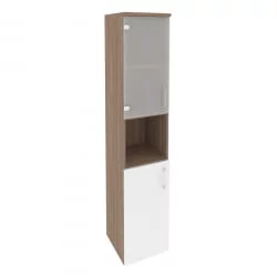 Шкаф высокий узкий левый ОНИКС О.СУ-1.4(Л) Дуб Аризона/Белый / ONIX O.SU-1.4(L)