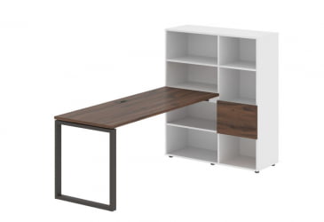 Рабочая станция ЕДИС ЕКРСТ 1117 Дуб Денвер темный Мокко Белый / EDIS EQRST