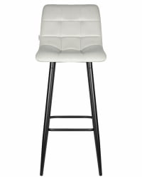 Стул барный ДОБРИН НИCОЛЕ (черные матовые ножки, светло-серый велюр (108-52)) / DOBRIN NICOLE