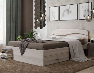 Кровать Валенсия, 1400*2000 мм, ясень шимо светлый/ясень шимо темный